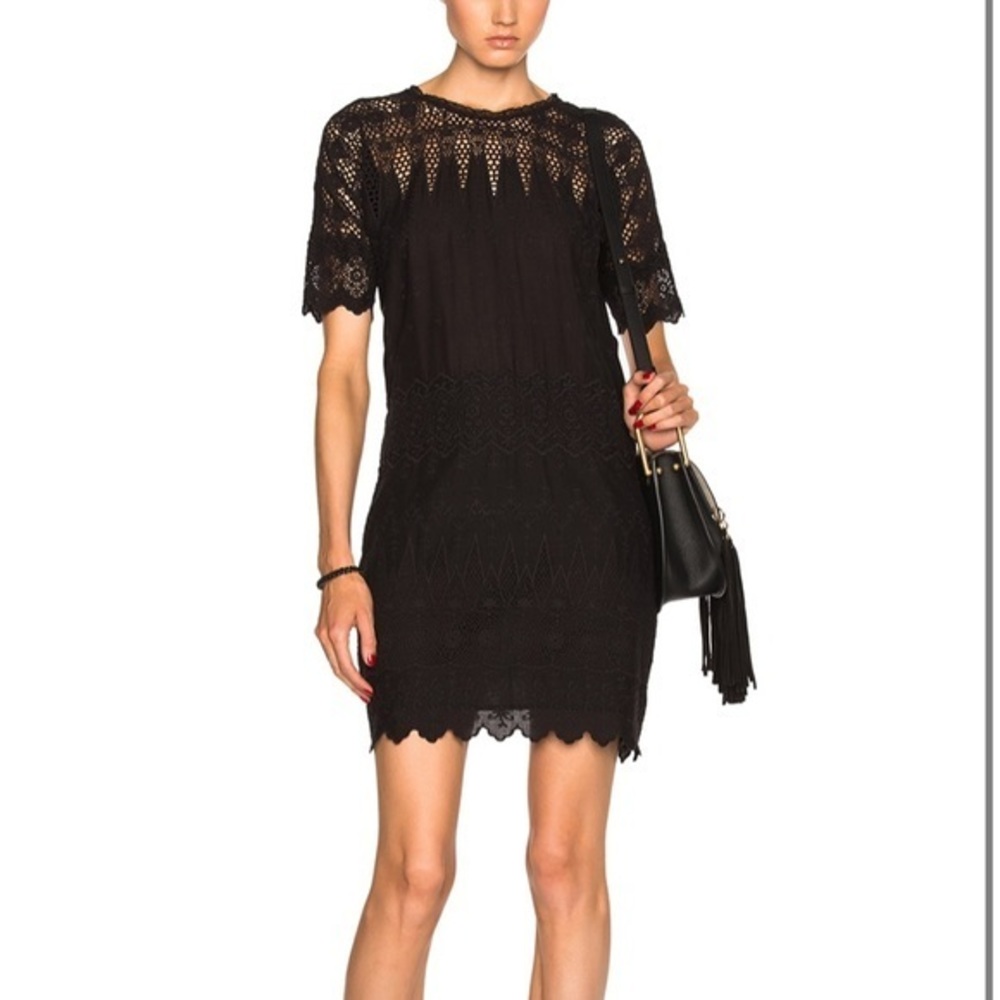 Ulla Johnson | Black Crochet Viola Shift Dress
